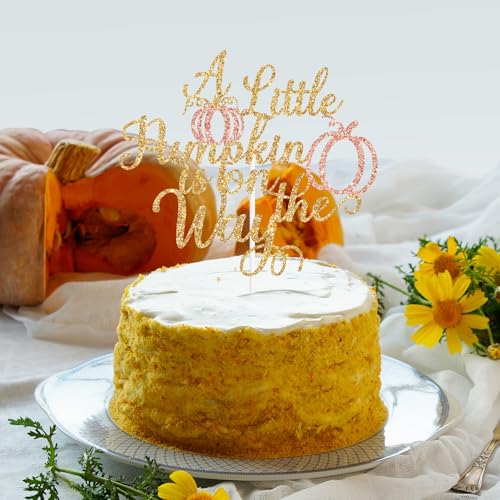 A Little Pumpkin Is On The Way Cake Topper - Fall Baby Shower Decor - Style-3