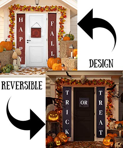 Reversible Halloween and Fall Banner Set - Indoor Outdoor Holiday Decor