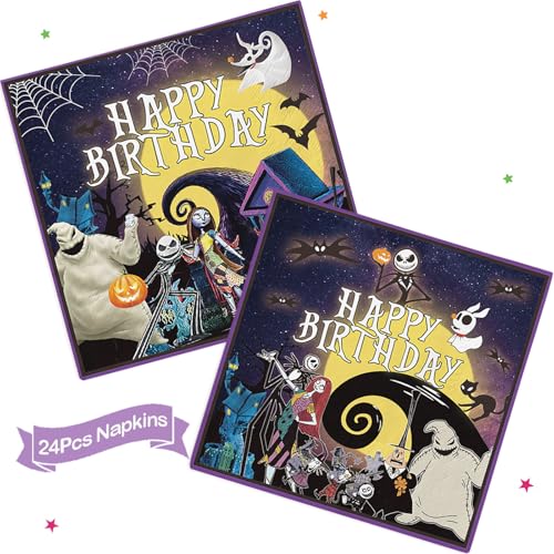 Night Before Christmas Birthday Party Supplies Set - Skeleton Decorations, Banner, Plates, Napkins, Cups & Utensils