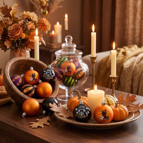Large Halloween Tree Decorations Set - 16 Shatterproof Ornaments for Indoor Use