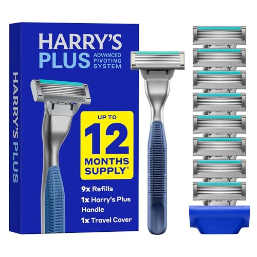 Harry's Plus Razor Set - Premium Handle & 9 Blades, 1 Pack