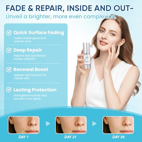 Dark Spot Remover for Face Body Serum with Hyperpigmentation Treatment Skin Brown Spot Age Spot Remover Dark Spot Corrector Glow Serum Brighten Even Gentle and Non-Irritating Unisex 1 Fl Oz 2 pack
