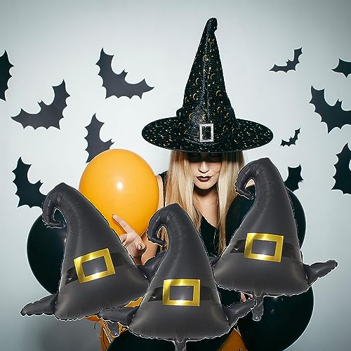 Halloween Witch Hat Foil Balloons - 6 Pack Jumbo Party Decorations