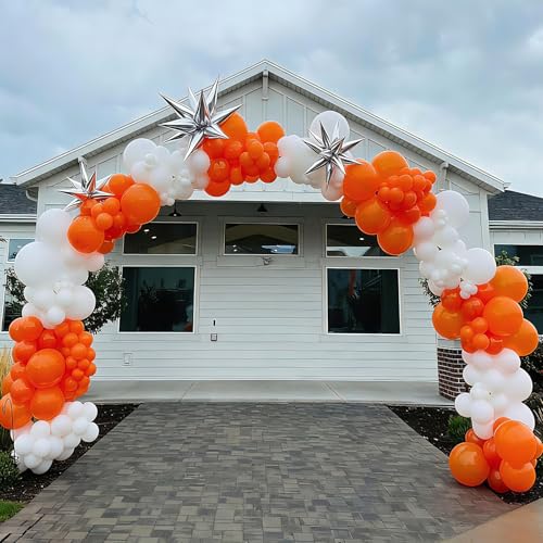 Orange & White Balloon Arch Kit for Halloween & Thanksgiving Party Decorations