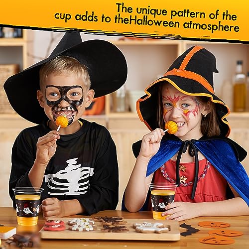 Halloween Ghost Plastic Cups 12 oz Disposable Party Cups Bulk 100 Pack