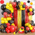 Red Yellow Black Balloon Arch Garland Kit Birthday Party Decorations - Sibling Variation
