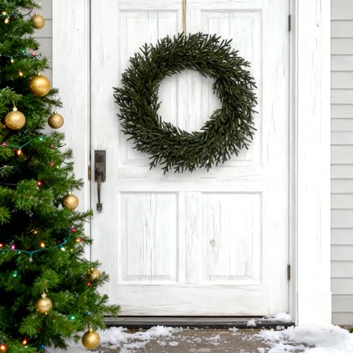 24-Inch Norfolk Pine Artificial Wreath - Christmas Door Decor, Fluff & Customize