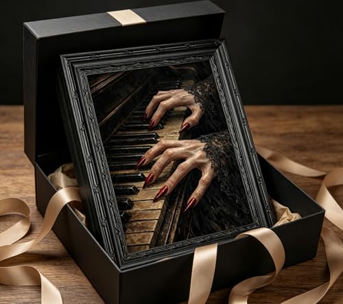 Piano Ghost Hand Wall Art - Gothic Moody Canvas Decor, 16x12in Variation of THIS listing