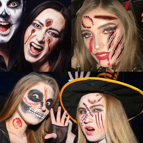 Halloween Temporary Tattoos Set - 100+ Realistic Face & Body Stickers 3D 3DHalloween