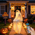 Halloween Flying Witch Ghost Decoration with Lighted Swing for Outdoor Yard & Porch