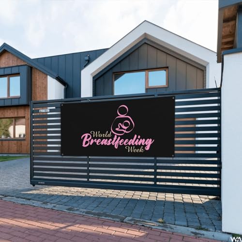 Breastfeeding Week Awareness Banner - Holiday Party & Home Decor, Black, Medium