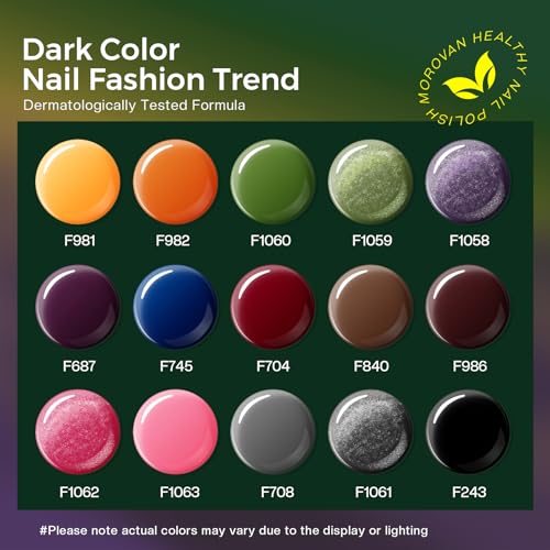 Dark Nail Polish Set with Glitter & Matte Shades - Ashen Forest Variation