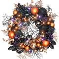 Valery Madelyn 24-Inch Halloween Wreath with Lights for Front Door Party Decor - Variation of THIS listing
