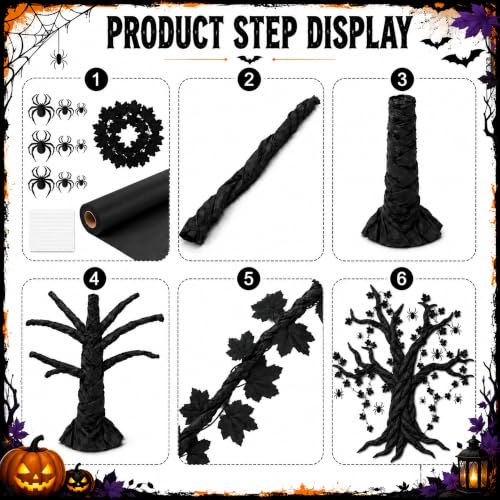 Halloween DIY Black Maple Tree Decoration Set - Spooky Wall Art for Halloween
