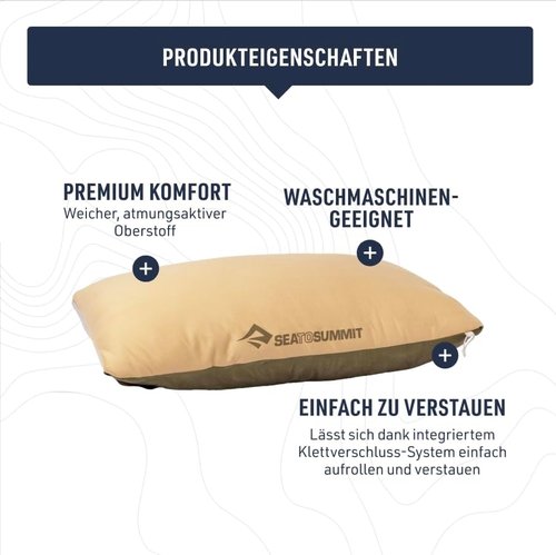 Sea to Summit FoamCore Camping Pillow - Lightweight Travel Comfort for Restful Sleep