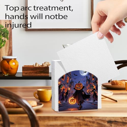 Halloween Napkin Holders 2 Pack Acrylic Pumpkin Face Table Decor - Fall Kitchen & Party Supplies