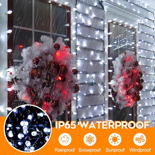 800 LED Christmas String Lights with Timer & Twinkle Modes - Cool White, 264 ft