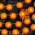 20Ft Orange Marigold Garland String Lights for Day of the Dead Decorations - 30 LEDs