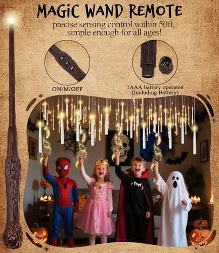 32pcs Floating Candles with Wand Remote Flameless LED Lights for Holiday Parties