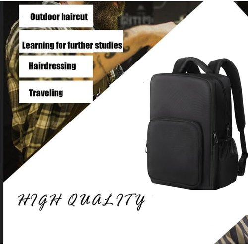 Barber Supplies Bag with Adjustable Dividers, Multiple Pockets, Large Capacity,Three Layer,Mobile Barber Accessioes Station for Barbers,Travel Hairstylist Clipper Organizer Bag for Barber Tools.