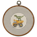 KSDUT Vintage Tyrannosaurus and Dump Truck Round Wall Art 10x10 Inches - Colour 15