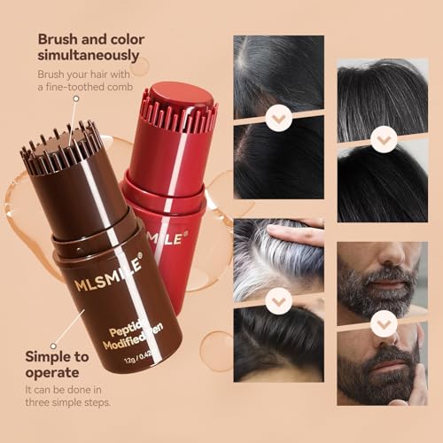 Peptide Temporary Hair Dye Comb - Gray Root Cover for Dark Brown Hair 02#