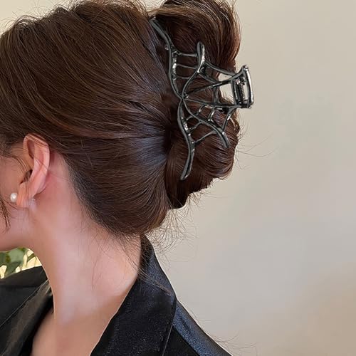Halloween Black Spider Web Bat Pearl Hair Claw Clips - Combination 1