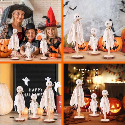Halloween Ghost Decorations Set of 3 Indoor Table Centerpieces