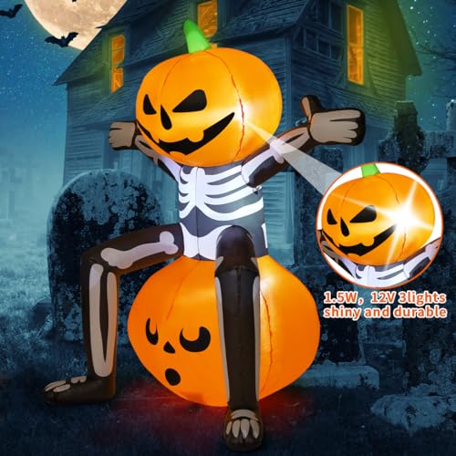 Halloween Inflatables Outdoor Decorations Spider Skeleton Pumpkin Waterproof Yard Decor
