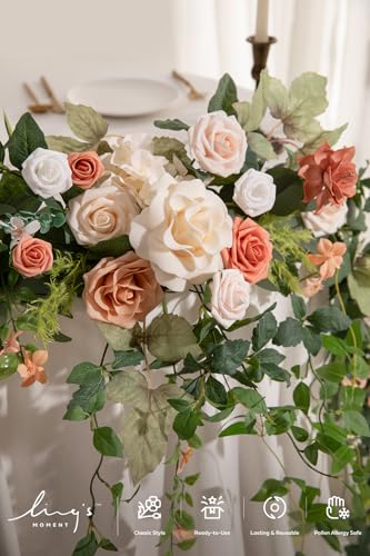 Spring Eucalyptus and Willow Leaf Garland - 9FT Wedding Decor with Pink Garden Blush Variation