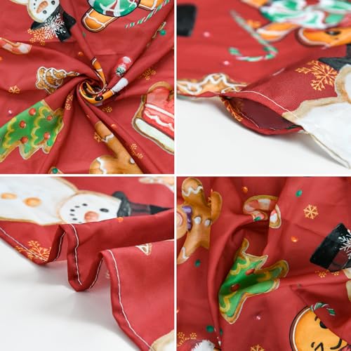 Red Sheer Christmas Curtains 52x63in - Pack of 2 Gingerbread Snowman Decor