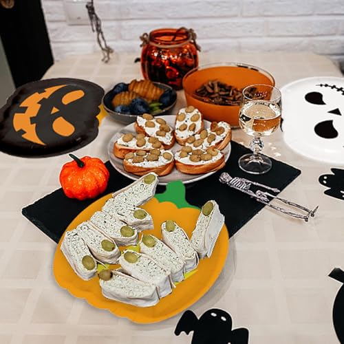 Halloween Pumpkin Paper Plates 7 Inch Disposable Party Dinnerware - 40 Pack