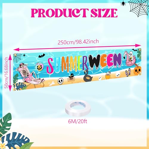 Summerween Banner - Summer Halloween Party Decorations 8.2x1.6ft - Summer Halloween Decor