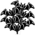 Black Bat Foil Balloons - Giant Halloween Bat Decorations, 6 Pack with Hanging Ribbons - Variation: Black Bat