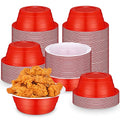 50 Pcs Red Disposable Plastic Bowls 23 oz for Party & Catering - Food Service