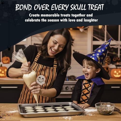 Skull Silicone Mold for Halloween Baking & Cake Decorating - 2.75 Inch, Reusable Food-Grade Nonstick Pan, Spooky Skeleton Design, 6 Cavities