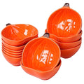 Orange Pumpkin Ramekins Set of 12 - 6 oz Ceramic Bowls for Thanksgiving & Fall Parties