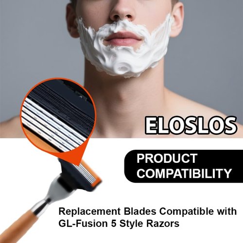 36 Blades Replacement Parts for GL-Fusion 5 Style Razors (Black), Wet Razors Men's Blades Value Packs