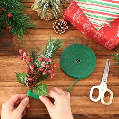 164ft Green Christmas Garland Ties - Reusable Holiday Decor Twists - Adjustable