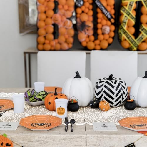 Spider Ghost Halloween Table Runner 13x72 Inch White Lace Web Decor - 2 Pack