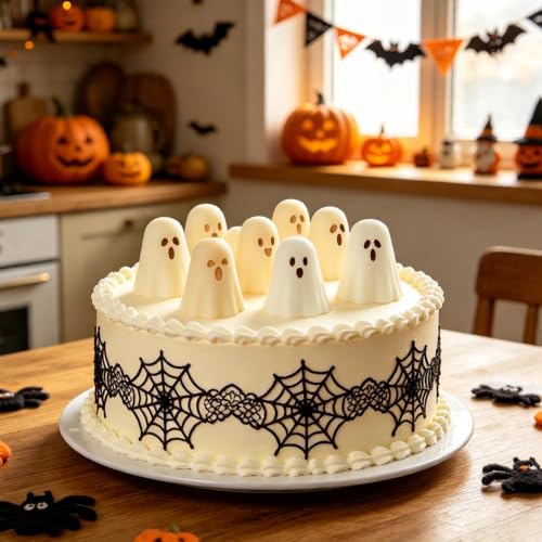Halloween Ghost Silicone Mold Set - Orange Ghosts for Candy and Baking