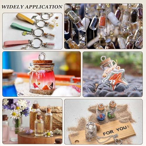 Mini Glass Bottles Jars with Cork Stoppers - Pink, 30 Pcs, DIY Crafts & Decor