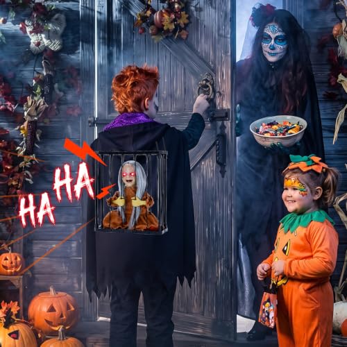 MGparty Halloween Screaming Skeleton Prisoner Cage Decoration - Brown