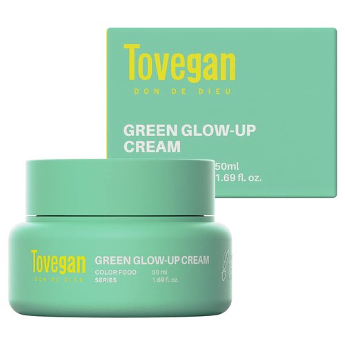 TOVEGAN Green Glow Up Cream｜Moisturizing Water-Soothing Texture｜After-Sun Calming Care｜Centella Asiatica 1.69 fl.oz
