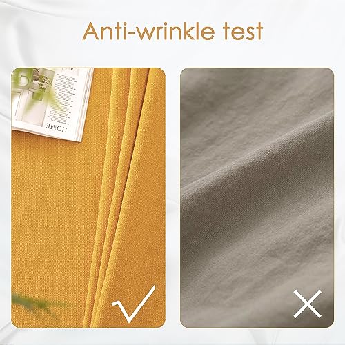 Waterproof Linen Style Rectangle Tablecloth 70x55 Inches - Gold Orange