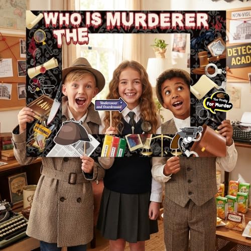 Detective Murder Mystery Photo Booth Props Set for Parties