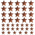 Mini Rusty Metal Barn Stars for Crafts & Decor - 40 Pieces, 2 Sizes