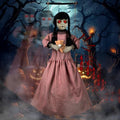 Halloween Hanging Girl Decoration with Glowing Eyes and Sound, Outdoor Haunted House Prop