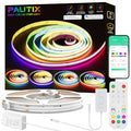 PAUTIX 20ft RGB Smart IC COB LED Strip Lights with Voice Control - Support Alexa & Google, Multicolor, 24V, Flexible Tape Light for Home & Party - Support Voice Activation