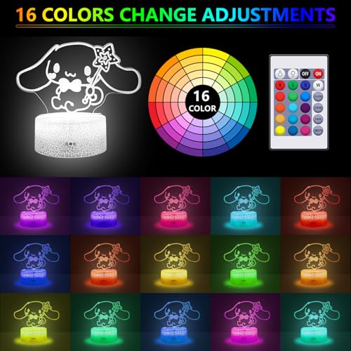 16-Color 3D Illusion Night Light Table Lamp with Touch & Remote Control